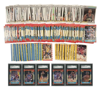 1986/87 and 1987/88 Fleer Basketball Collection (215+) Plus Stickers